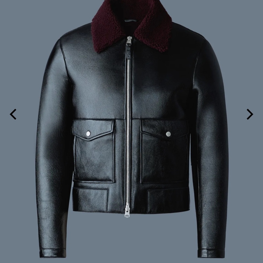 Mackage ENZO Sheepskin jacket with shearling collar, NWT!